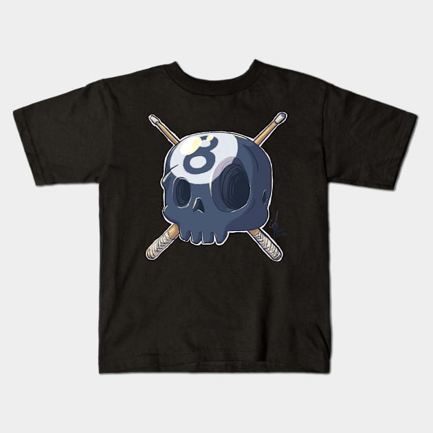 Skull Eightball v2 Kids T-Shirt by MBGraphiX